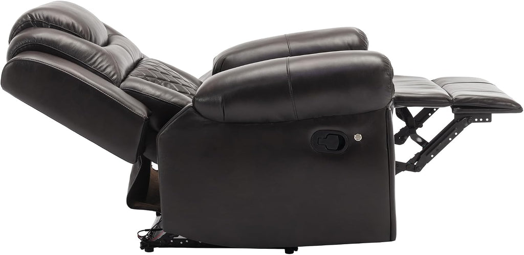 Merax Home Theater Seating Manual Recliner Chair with LED Light Strip for Living Room,Bedroom, Brown