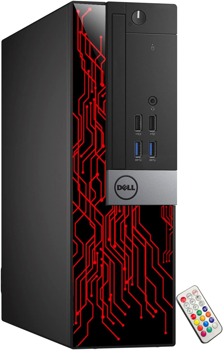 Dell OptiPlex Desktop Customized RGB Lights Computer Intel Core i5 6500 3.2 GHz 8GB RAM 256GB SSD Windows 11 Pro WiFi, Gaming PC Keyboard & Mouse HDMI (Renewed)