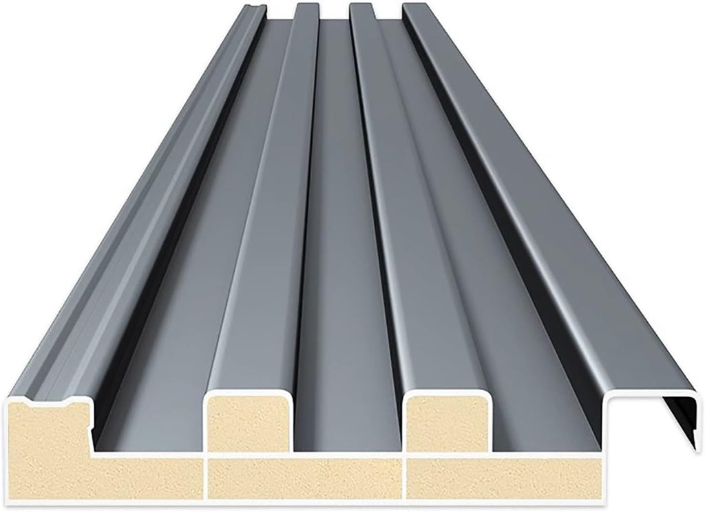 Heavy Duty Ceiling Insulated Panels, Metal Roofing Panels for Chicken Coop Gazebo and Mobile Homes, Corrugated Awning Covers with Polycarbonate Fill(Gray,L 1m(3.2ft))