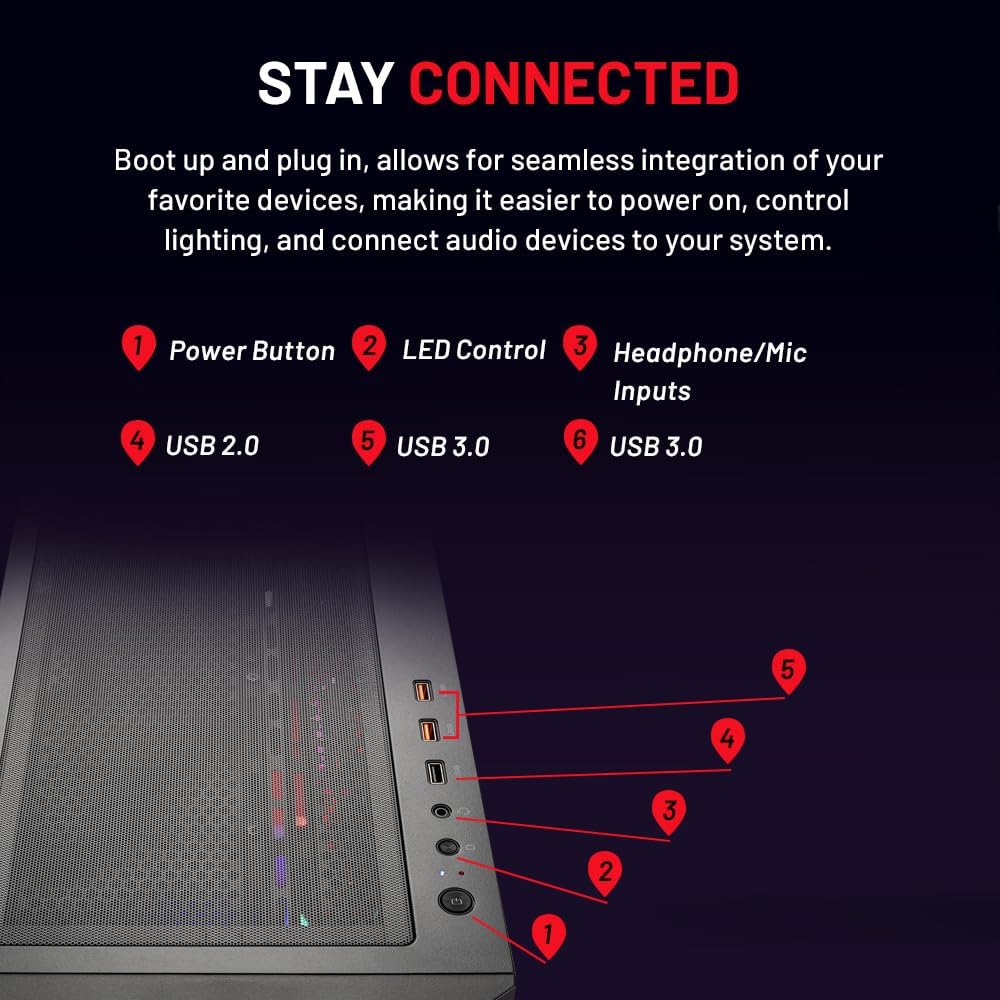 Skytech Gaming Blaze4 Mini Desktop PC, Intel i5 14400F 2.5 GHz (4.7GHz Turbo), NVIDIA RTX 5060 Ti 16GB, 1TB Gen4 NVMe SSD, 16GB DDR5 RAM 5200, 650W Gold PSU, Wi-Fi, Win 11