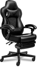 ELECWISH Gaming Chair, Reclining Computer Chair with Footrest and Lumbar Support, High Back Ergonomic for Adults with Headrest PU Leather