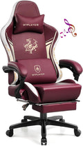GTPLAYER Gaming Chair with Bluetooth Speakers and Footrest, Dragon Series Video Game Chair, Heavy Duty, Ergonomic, Esports Computer Office Chair, (RED)