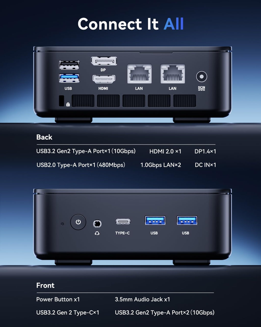 KAMRUI E3 Mini PC, AMD Ryzen 5 3500U 16GB RAM 512GB ROM Mini Computers(Beat 3550H/N150), 4C/8T, Up to 3.7GHz Micro pc, 4K Triple Display USB3.2 Type-C+HDMI+DP, Dual LAN Port mini Desktop Computers