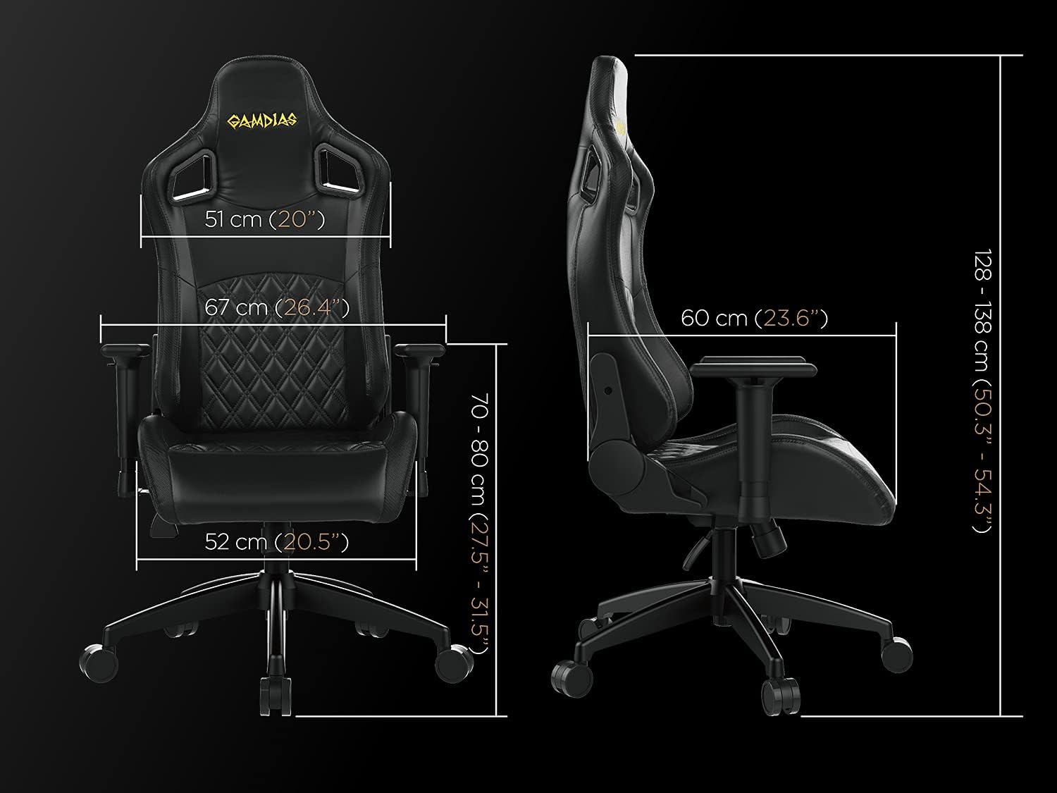 GAMDIAS Aphrodite EF1 Gaming Chair, High Back Headrest and Lumbar with Ergonomic Racing Seat, Black (Aphrodite EF1 Black/Black)
