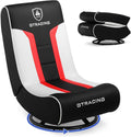 GTPLAYER Floor Gaming Chair Foldable Swivel Floor Chairs for Kids Boys Comfy Video Game Seat with 360° Multipurpose for Gamers, Bedroom or Game Room (Red/White)