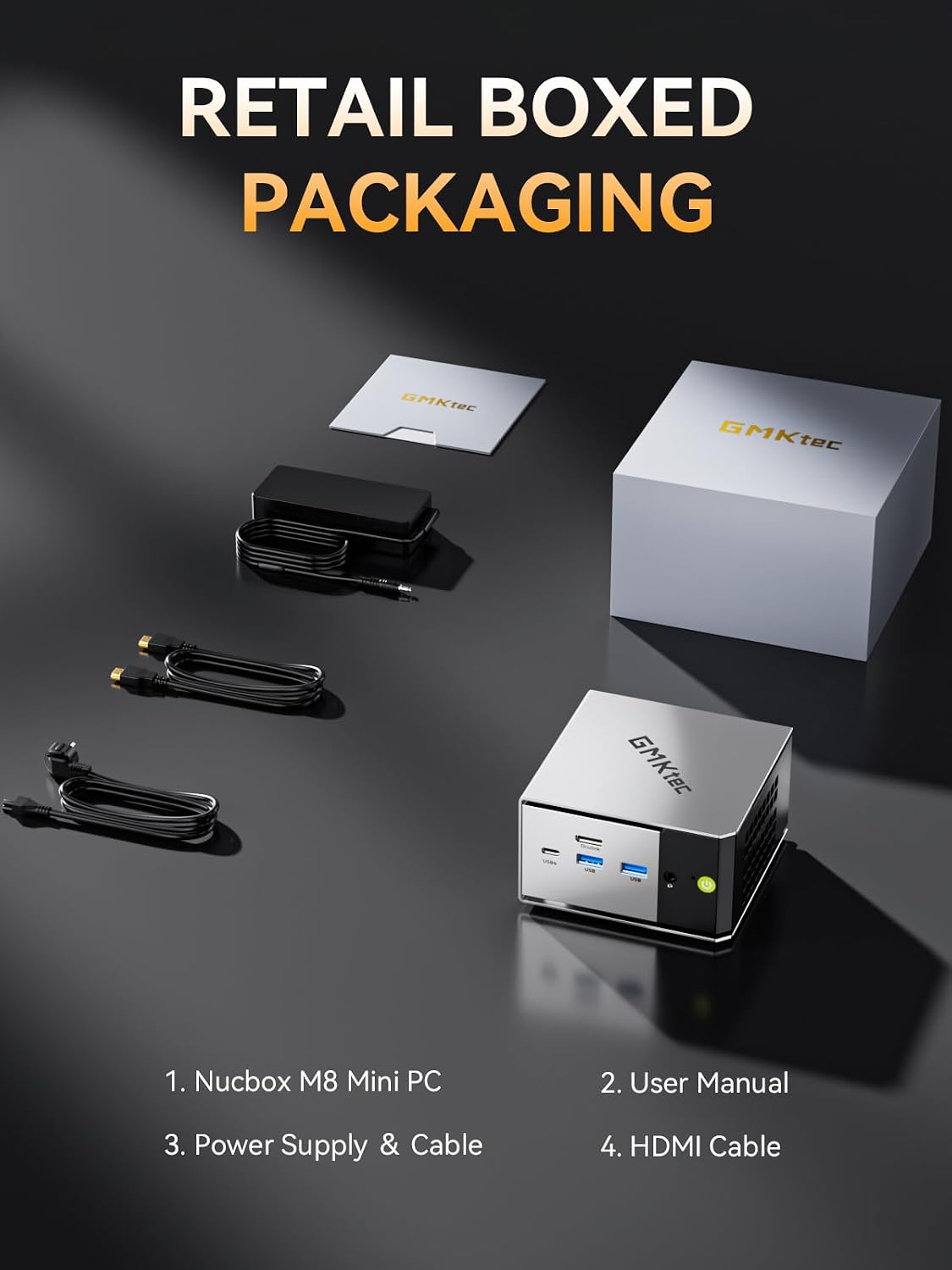 GMKtec Mini PC AMD Ryzen 5 PRO 6650H (Turbo 4.50GHz) 16GB DDR5 1TB NVME SSD Dual NIC LAN 2.5GbE Oculink, USB4, HDMI, USB-C Desktop Computer M8
