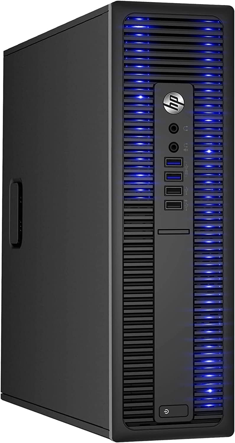 HP EliteDesk Desktop RGB Lights Computer AMD A-Series Processor 8 GB RAM, 512 GB SSD, Windows 11 64-bit, Wi-Fi, Gaming PC Keyboard & Mouse (Renewed)