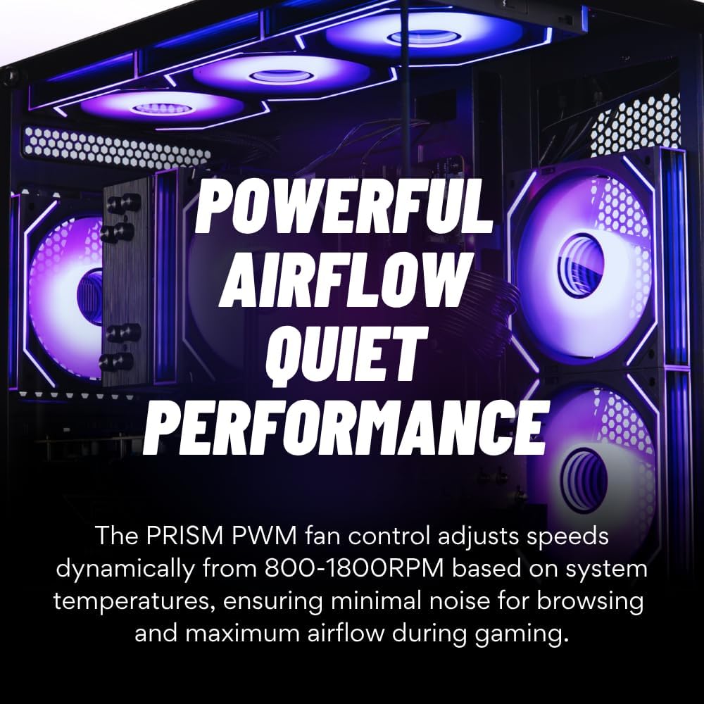 Panorama RTX 5070, Ryzen 7 9800X3D, 32GB DDR5 RAM, 1TB NVMe Gen4 SSD, Windows 11 Pro, 3 Year Warranty, RGB Keyboard+Mouse, WiFi 6E + BT, RJ45, HDMI, Prebuilt Gaming Tower Desktop PC for Gamers