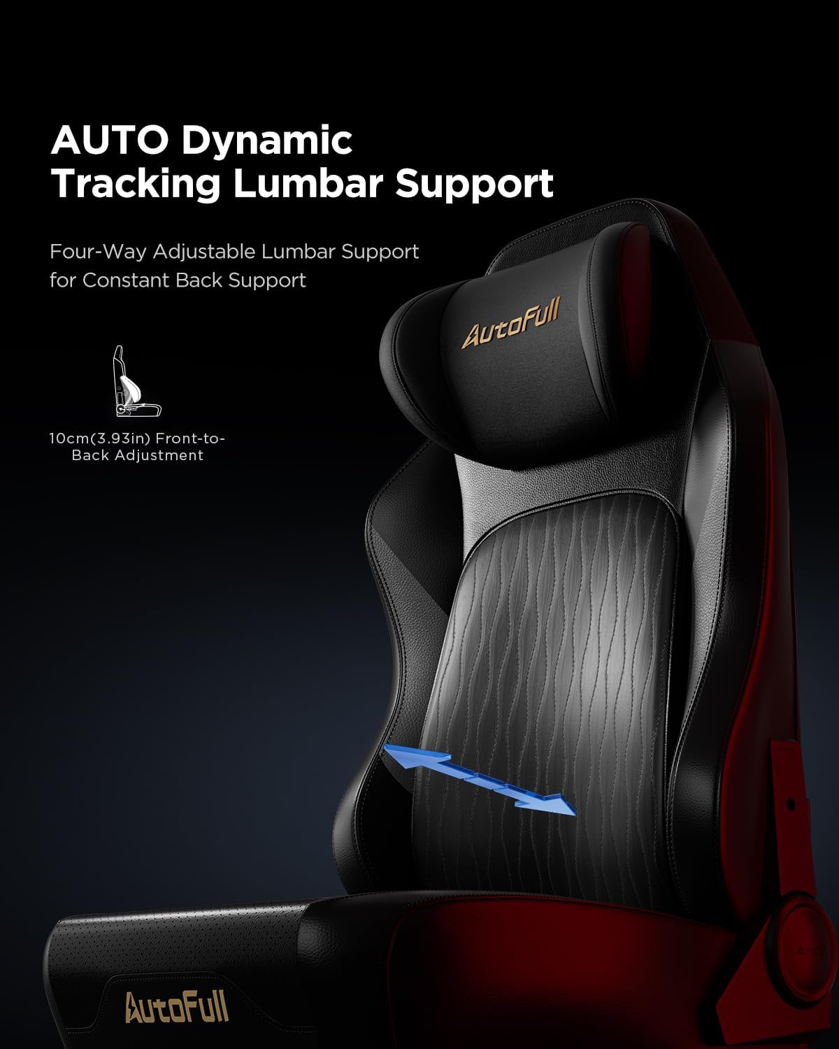 AutoFull M6 Gaming Chair, Ergonomic Office Chair with Ventilated Heating, AUTO Dynamic Tracking Lumbar Support, 6D Adjustable Armrests and Footrest (Black)