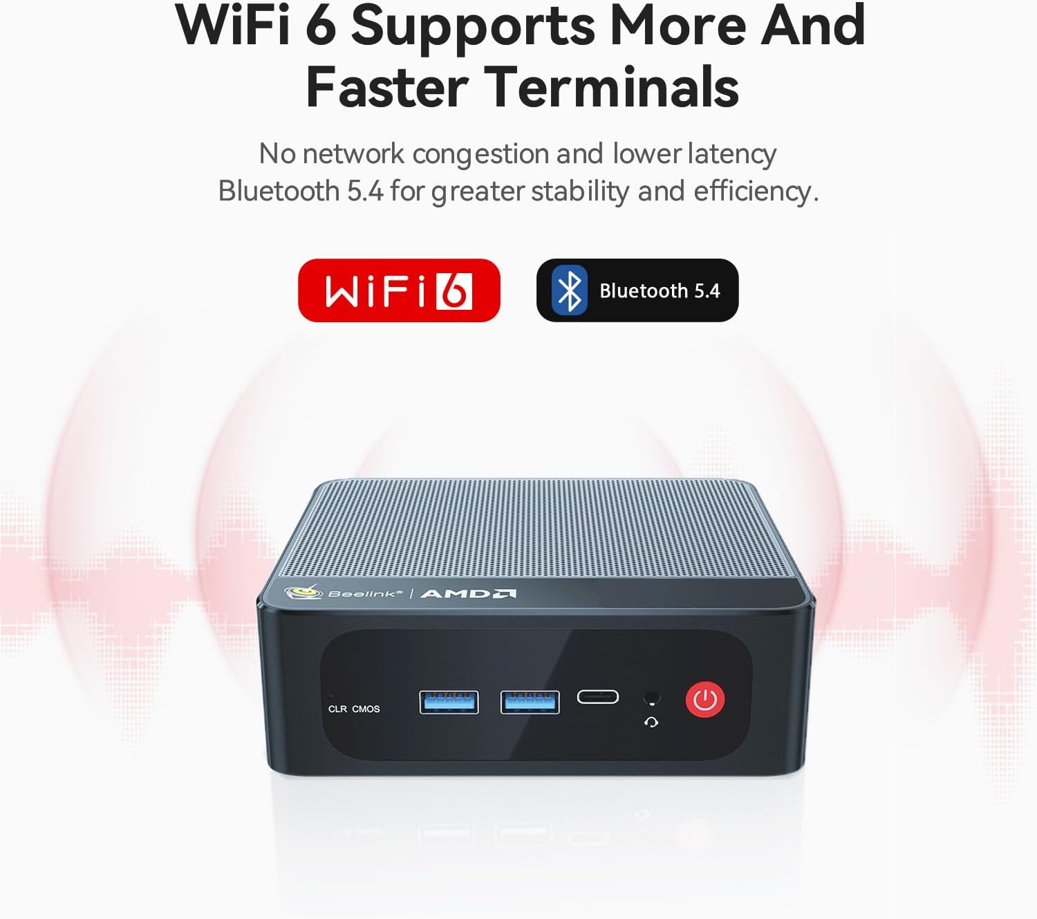 Beelink SER5 Pro Mini PC, AMD Ryzen 5 5625U(Up to 4.3GHz) 6C/12T, Mini Desktop Computer 16GB DDR4 RAM 500GB NVMe SSD, Small Gaming PC 4K@60Hz Output/BT5.2/WiFi 6 for Gaming/Office/Home