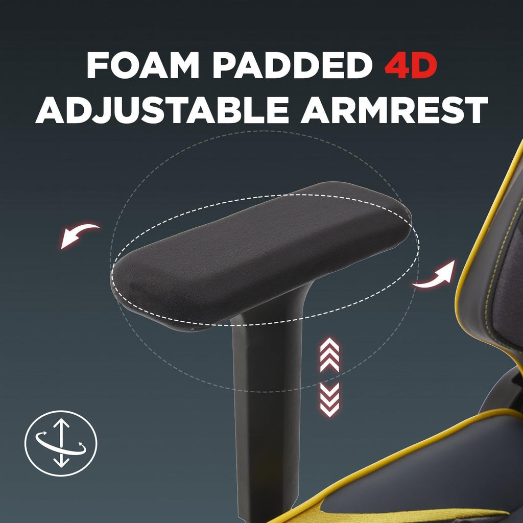 TTRACING Guardian Jujutsu Kaisen Geto Ergonomic Gaming Chair: Built-in Lumbar Support - Widened Seat Base - High Density Foam Cushions - Adjustable 135 Degree Recline - 4D Armrests - PU Leather