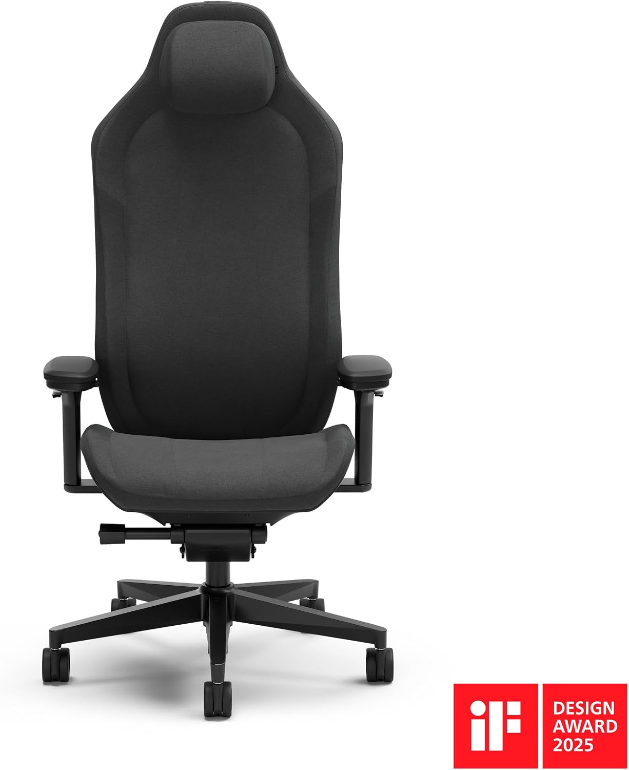 Fractal Design Refine Fabric Dark Gaming Chair - Ergonomic Office Desk Chair Functionality with 4D Adjustable Armrests, High-Back Support, Lumbar Cushion, and Premium Fabric