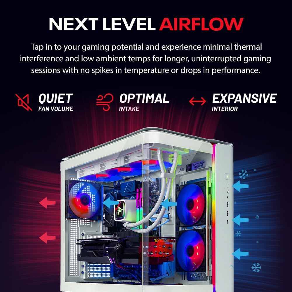 Skytech Gaming King 95 Gaming PC, Intel Ultra 7 270K 5.4GHz, NVIDIA RTX 5070 Ti 16GB VRAM, 1TB Gen4 NVMe SSD, 32GB DDR5 RAM 6000, 850W Gold ATX 3 PSU, 360 ARGB AIO, WI-FI 6, Windows 11, Desktop