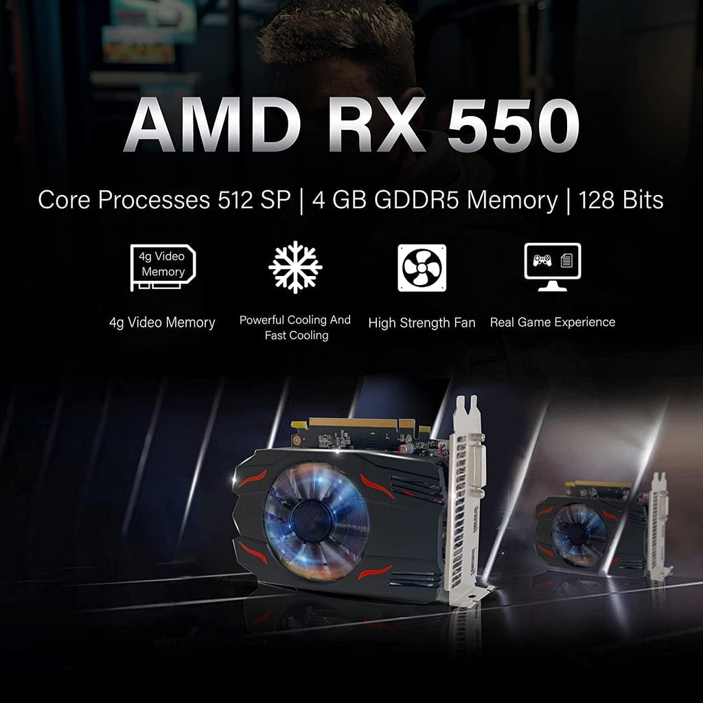 HP RGB Gaming Desktop Computer, Intel Quad Core I5-6500 up to 3.6G, Radeon RX 550 4G, 16GB DDR4, 1TB SSD, RGB Keyboard & Mouse, 600M WiFi & BT 5.0, Windows 11 (Renewed)