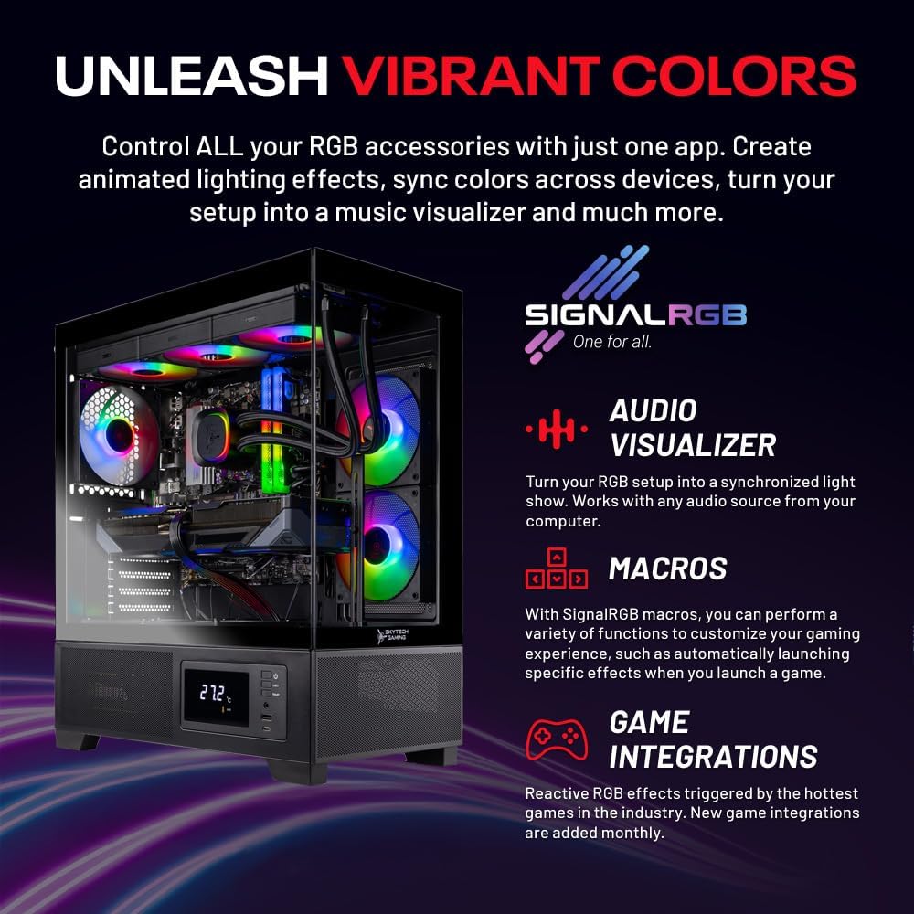 Skytech Gaming Azure 3 Plus Gaming PC, AMD Ryzen 7 7700X 4.5GHz, AMD RX 9070 16GB VRAM, 2TB Gen4 NVMe SSD, 32GB DDR5 RAM 6000, 850W Gold ATX 3 PSU, 360 ARGB AIO, WI-FI 5, Windows 11, Desktop