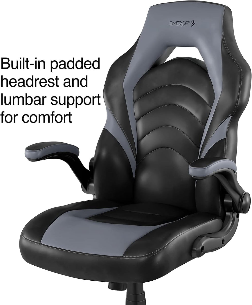 STAPLES Emerge Vortex Gaming Chair, Ergonomic, Adjustable Height, Swivel, Black, 2-Pack
