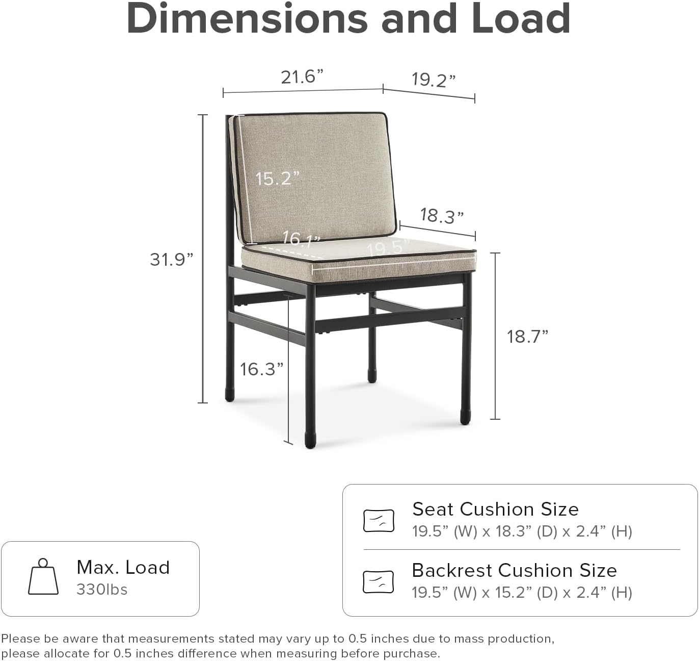 mopio Odelia 3 Piece Bistro Set 2 Dining Chairs, 1 Bistro Table for Living Room, Dining Room, Kitchen, Small Space, Sturdy BIFMA-Certified Rust-Free Metal Fram (Bistro Set of 3)