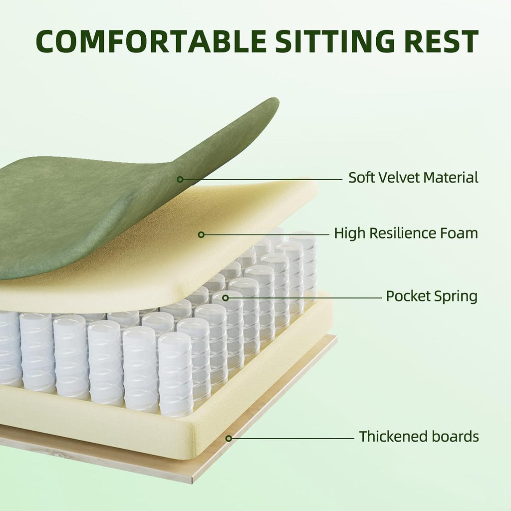 Ferghana Velvet Fabric Gaming Chair, High Back Ergonomic Gamer Chair for Adult, Comfortable Video Game Chair with Footrest and Massage Lumbar Cushion, Racing Reclining Office Computer Desk Chair Green