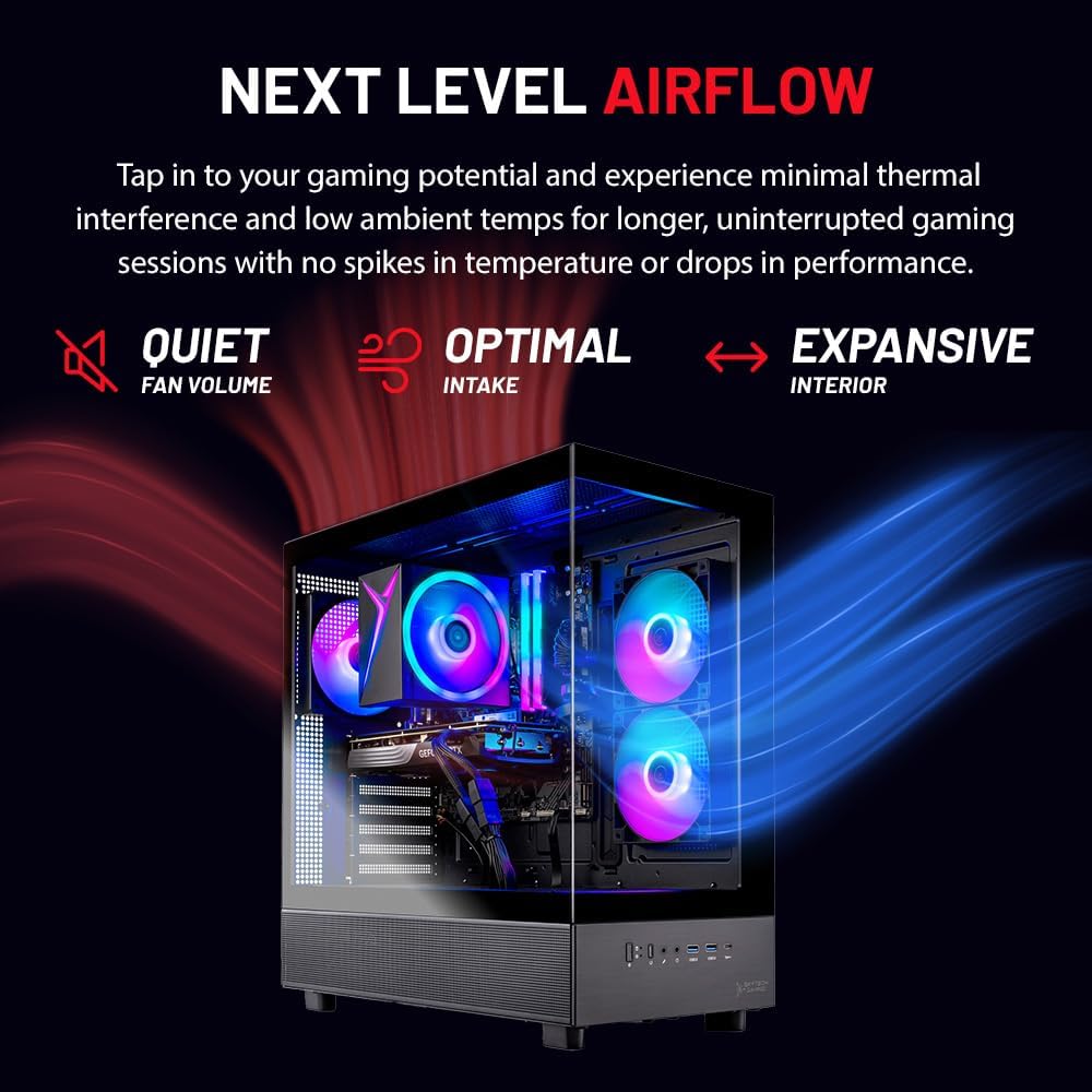 Skytech Gaming Azure 3 Gaming PC, AMD Ryzen 7 7700 3.8GHz, NVIDIA RTX 5060, 1TB NVMe SSD, 32GB DDR5 RAM 6000, 650W Gold PSU, Wi-Fi, Win 11, Desktop
