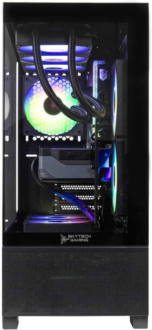 Skytech Gaming Azure 3 Plus Gaming PC, Intel i7 14700F 2.1GHz, NVIDIA RTX 5070 12GB, 2TB Gen4 NVMe SSD, 16GB DDR5 RAM 6000, 850W Gold ATX 3 PSU, 360 ARGB AIO, Wi-Fi, Win 11, Desktop