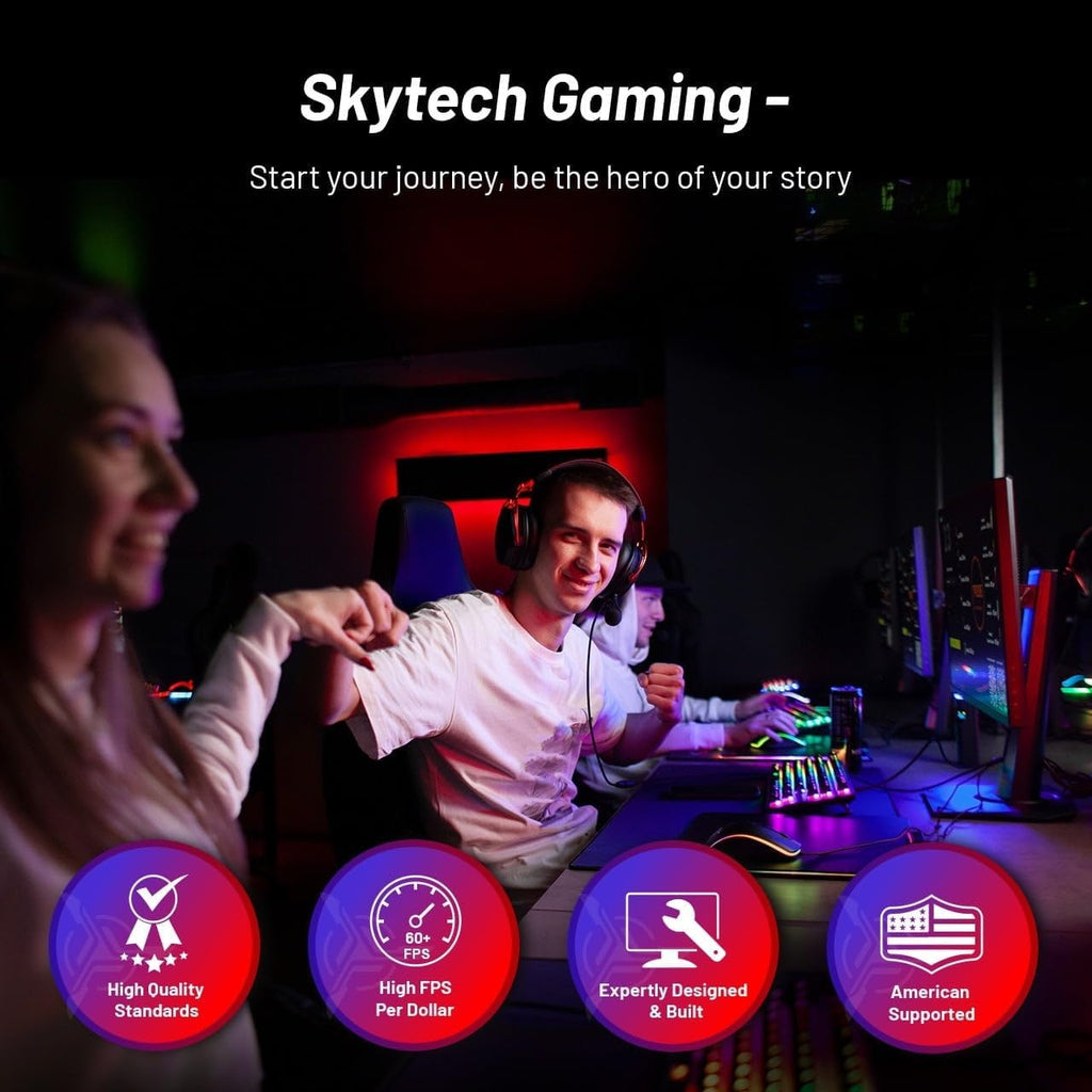 Skytech Gaming Storm Gaming PC, AMD Ryzen 5 5600GT 3.6GHz, Vega 7, 1TB NVMe SSD, 16GB DDR4 RAM 3200, 650W Gold PSU, Wi-Fi, Win 11, Desktop
