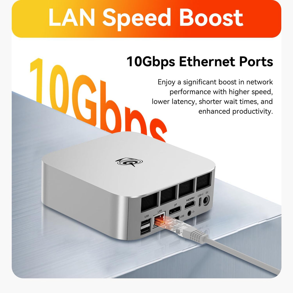 Beelink SER9 MAX Mini PC, AMD Ryzen 7 H 255(4nm, 8C/16T) up to 4.9GHz, Mini Computer 64GB DDR5 RAM 1TB M.2 NVME SSD, Desktop PC 4K@240Hz Triple Display/USB4/WiFi6/BT5.2/10Gbps/W-11 Pro