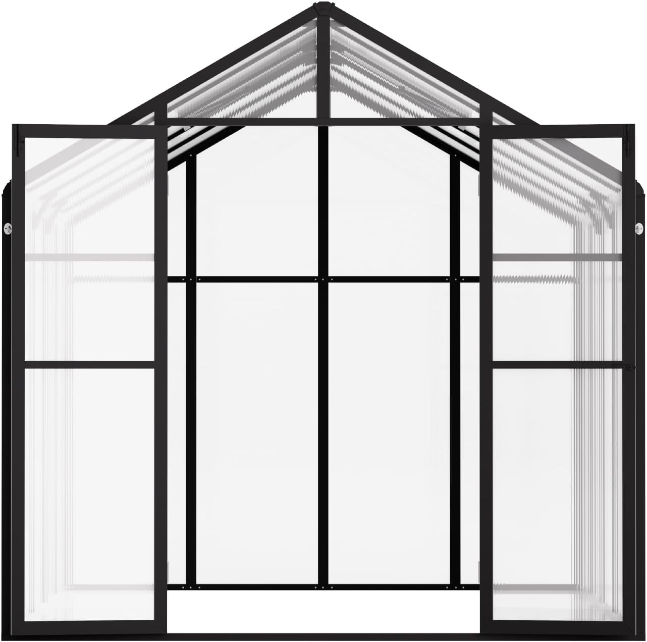 VEVOR Polycarbonate Garden Greenhouse, 8 x 10 Ft, with 2 Ventilation Windows, Hinged Door, Pavilion Style, Large Aluminium Greenhouse Kit, Flower Plant Shelter for Outdoors, Backyard