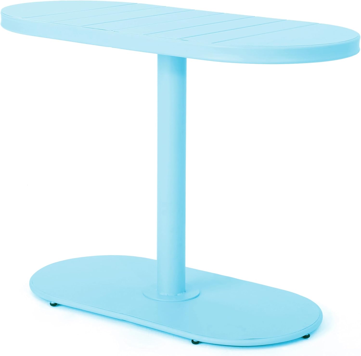 Christopher Knight Home Adley Outdoor Bistro Set, 3-Piece Bistro Table and Chair Set of 2, Patio Furniture Set with Iron Frame, Outdoor Bistro Dining Set, Poolside/Garden Cafeteria, Matte Light Blue