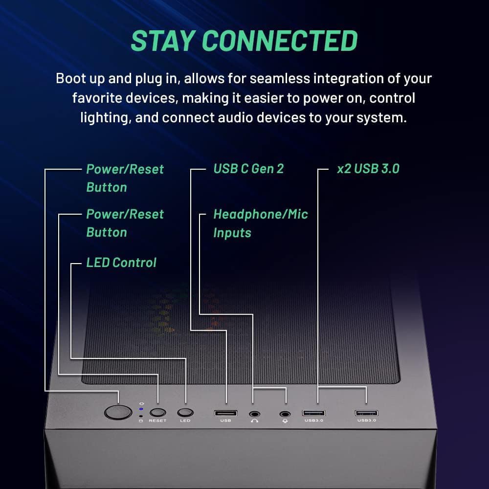 Skytech Gaming Nebula Gaming PC, Intel i5 14400F 2.5GHz, NVIDIA RTX 5060, 1TB NVMe SSD, 16GB DDR5 RAM 6000, 650W Gold PSU, Wi-Fi, Win 11, Desktop