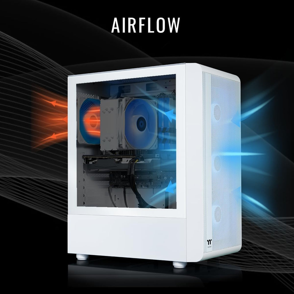 Thermaltake LCGS Quartz i1460 Gaming Desktop (Intel Core™ i5-14400F, ToughRam DDR4 3600Mhz 16GB RGB Memory, NVIDIA GeForce® RTX 5060, 1TB NVMe M.2, WiFi, Windows 11) S2QT-B760-560-LCS