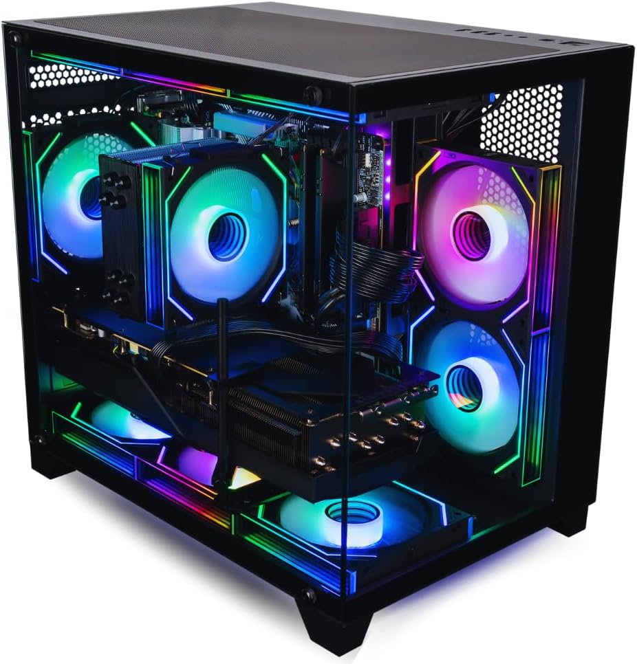 Panorama RTX 5070, Ryzen 7 9800X3D, 32GB DDR5 RAM, 1TB NVMe Gen4 SSD, Windows 11 Pro, 3 Year Warranty, RGB Keyboard+Mouse, WiFi 6E + BT, RJ45, HDMI, Prebuilt Gaming Tower Desktop PC for Gamers