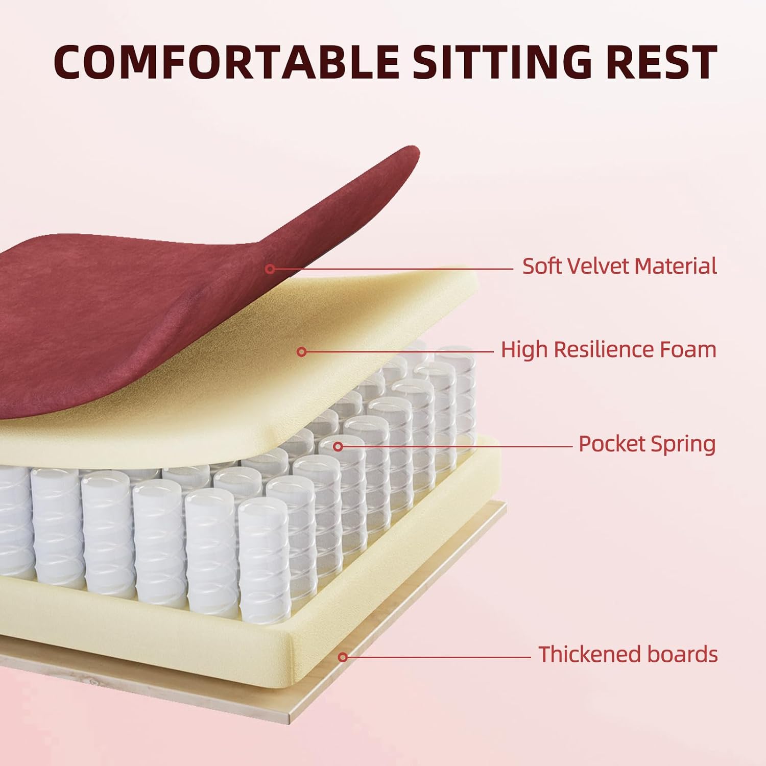 Ferghana Velvet Fabric Gaming Chair, High Back Ergonomic Gamer Chair for Adult, Comfortable Video Game Chair with Footrest and Massage Lumbar Cushion, Racing Reclining Office Computer Desk Chair Red