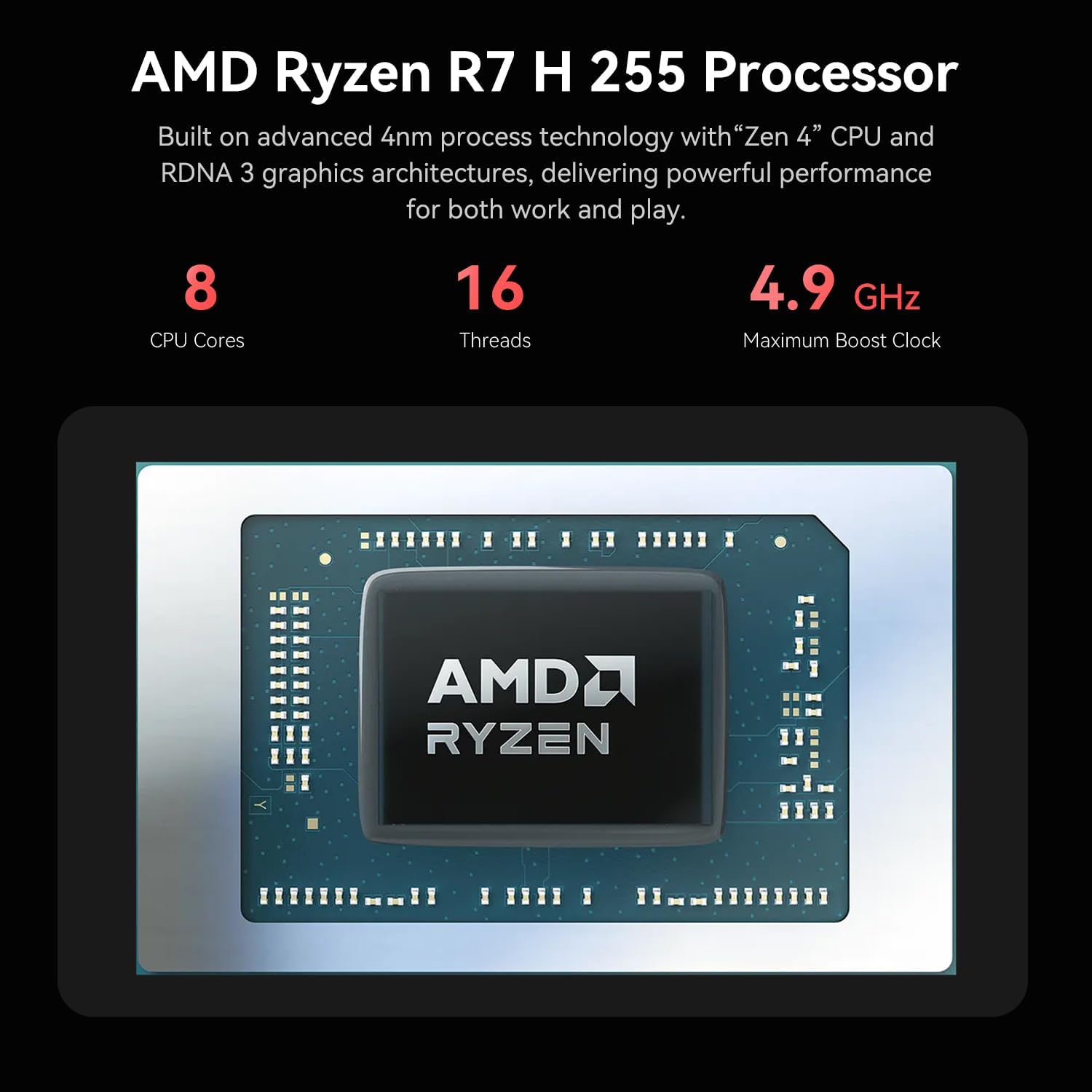 Beelink SER9 Pro AI Mini PC, AMD Ryzen 7 H 255(8C/16T,4.9GHz), 24G LPDDR5X 1TB PCIe4.0 x4 SSD, Mini Computer AMD Radeon 780M Triple Display/USB4/WiFi6/BT5.2/2.5G/Pre-Installed Openclaw/Ubuntu