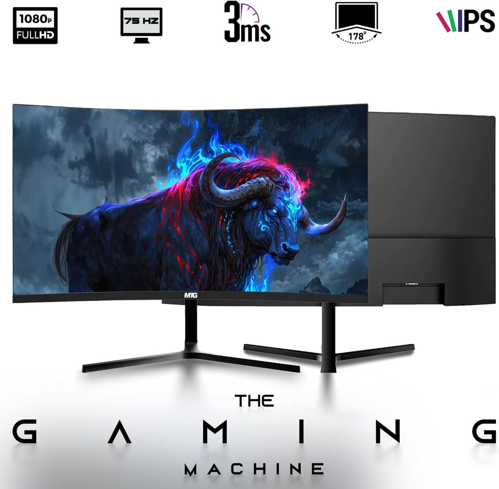 HP G3 Desktop PC, Intel i3, 16GB RAM, 1TB SSD, 24-Inch Curved Monitor, RGB Speaker, RGB Keyboard with AI-Enabled Copilot Key Mouse, 2X ARGB Fan WiFi, Windows 11 Pro (Renewed)