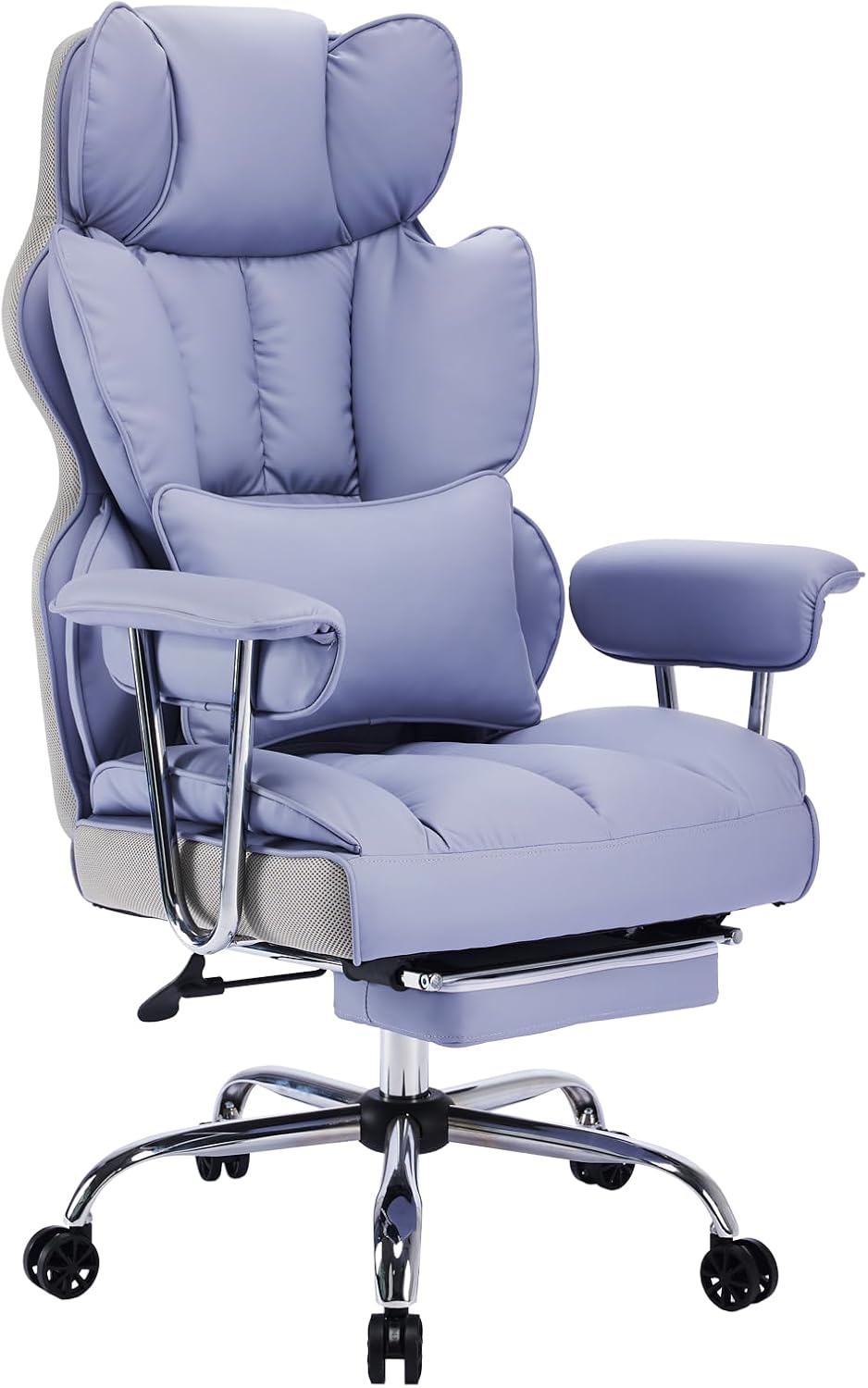 Efomao Big and Tall Office Chair 440LBS, Purple Heavy Duty Executive Chair with Footrest, Ergonomic Desk Chair for Home Office, Wide Computer Chair