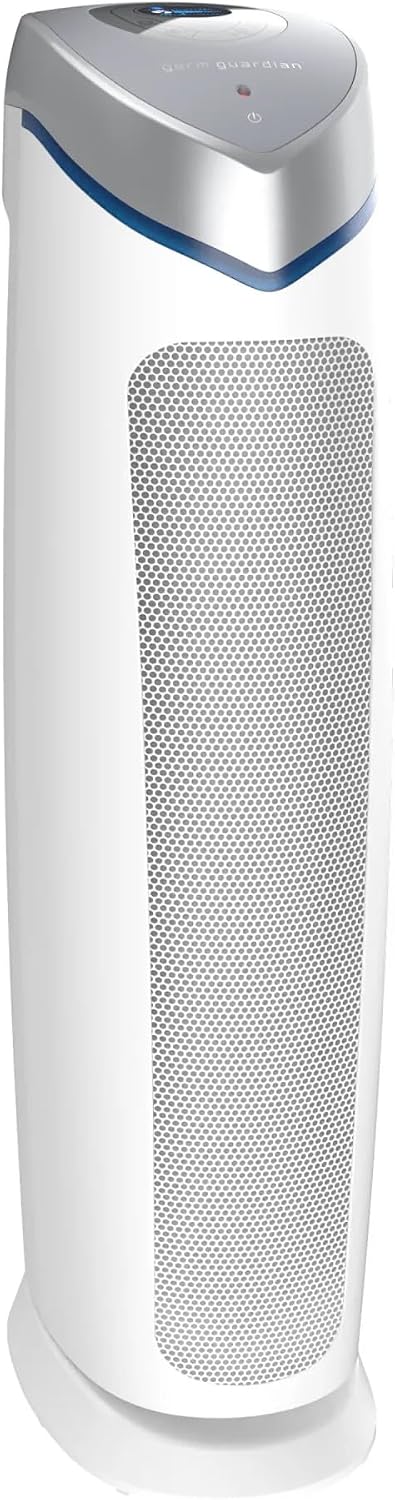 GermGuardian Air Purifier with Genuine HEPA 13 Pet Pure Filter, Removes 99.97% of Pollutants, Covers Large Rooms up to 915 Sq. ft. in 1 Hour, UV-C Light Helps Reduce Germs, 28', White, AC5250WPT