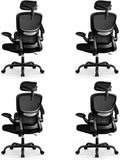 BESTFAIR High Back Ergonomic Office Chair, Breathable Mesh Desk Chair with Lumbar Support, Adjustable Headrest, Flip-up Armrests, Computer Gaming Chair