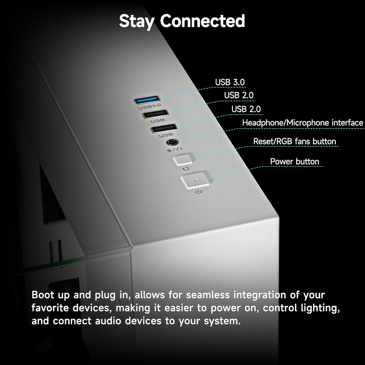 Gaming PC Desktop Computer - Ryzen 5 5600, Radeon RX 6500XT 4GB, 16GB DDR4 RAM, 512G NVME 3.0 SSD, WiFi 6 (White)