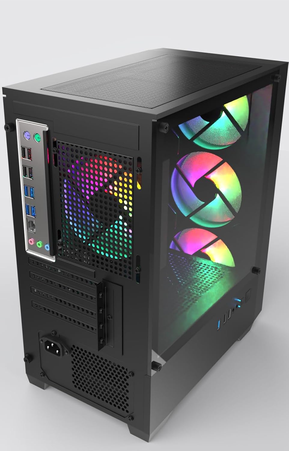Gaming PC, i5 CPU Up to 3.6GHz, Integrated Graphics, 256 GB M.2, 8 GB RAM Pre-Built Computer, RGB Fans x 4, Win 11 Home，WiFi 6 + BT 5.3, 550W PSU (i5 CPU+256GB+8GB)