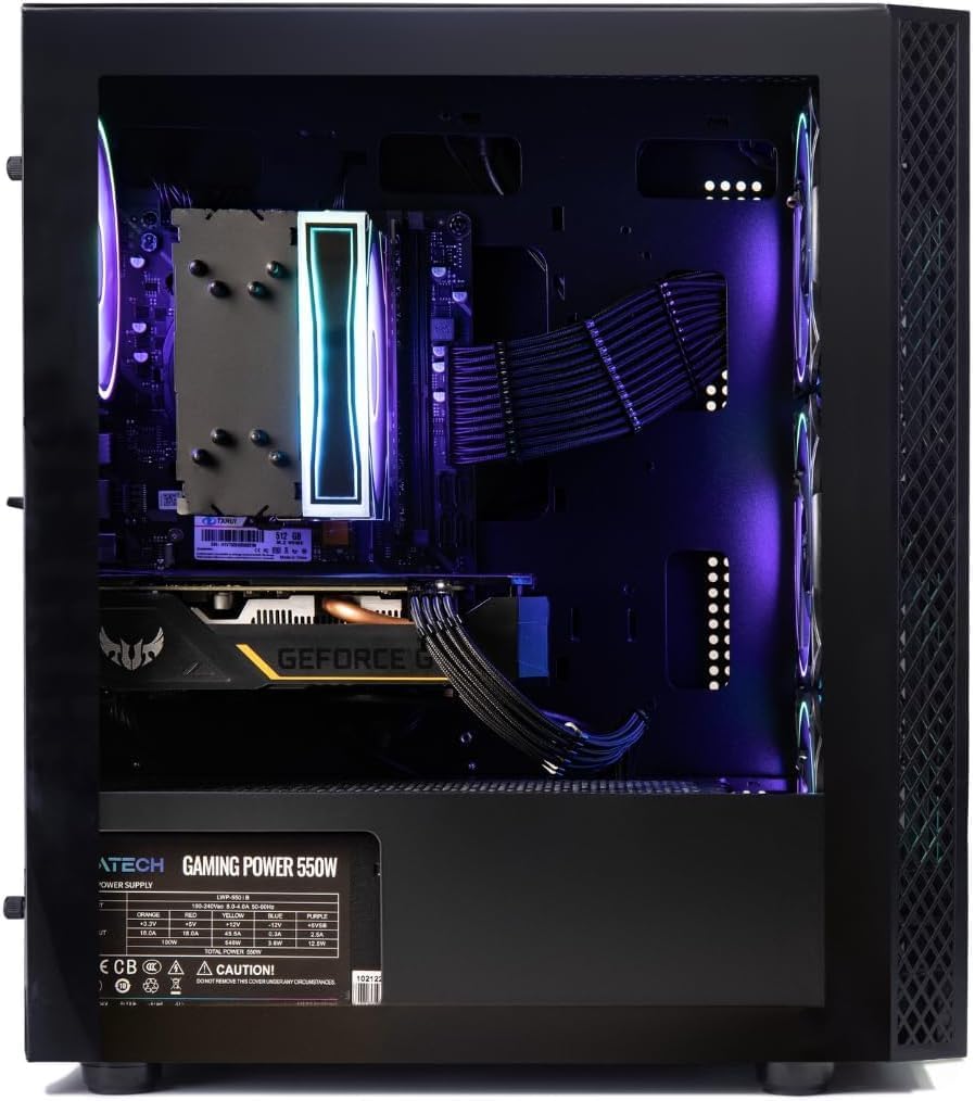 NOVATECH Titan Pro - Prebuilt Gaming PC Desktop Computer - RTX 5060 - Ryzen 5-4.2GHz - 1TB M.2 SSD - 16GB RAM WiFi/BT, Win 11 - Gaming Computer Tower - Pre Built PC Gaming - 1 Year Warranty
