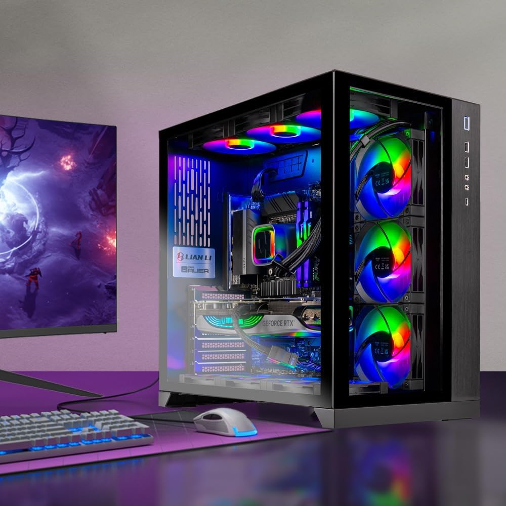 Skytech O11D Gaming PC Desktop, Ryzen 7 7800X3D 4.2 GHz (5GHz Turbo Boost), AMD RX 7800XT 16GB GDDR6, 1TB Gen4 SSD, 32GB DDR5 RAM 5600 RGB, 750W Gold PSU, 360mm ARGB AIO, Wi-Fi, Win 11 Home