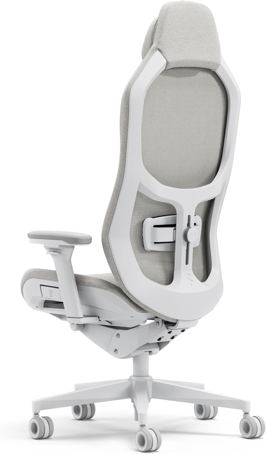 Fractal Design Refine Mesh Light Gaming Chair - Ergonomic Office Desk Chair Functionality with 4D Adjustable Armrests, High-Back Support, Lumbar Cushion, and Breathable Mesh