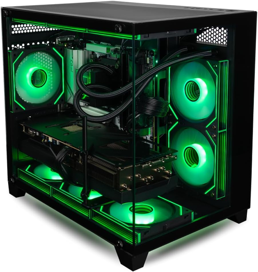 Panorama RTX 5060 Ti, 20-Core Ultra 7 265KF, 32GB DDR5 RAM, 1TB NVMe SSD, Liquid Cooled Gaming Desktop PC w/W11 Pro, 3-Year Warranty, RGB Keyboard+Mouse, Internal Wi-Fi 6E, RJ45, 3X DP & HDMI
