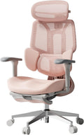 Hbada E3 Air Ergonomic Office Chair, Big and Tall Office Chair - with 3-Zone Dynamic Lumbar Support, 3D Adjustable Headrest, 4D Adjustable Armrests, Swivel, Pink(with Footrest)