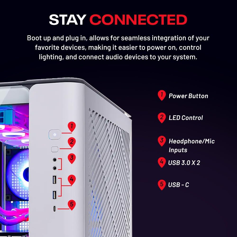Skytech Gaming King 95 Desktop PC, Ryzen 9 9900X3D 4.4 GHz (5.5GHz), NVIDIA RTX 5070 Ti 16GB, 2TB Gen4 NVMe SSD, 32GB DDR5 RAM 6000 RGB, 850W Gold ATX 3 PSU, 360mm ARGB AIO, Wi-Fi, Win 11