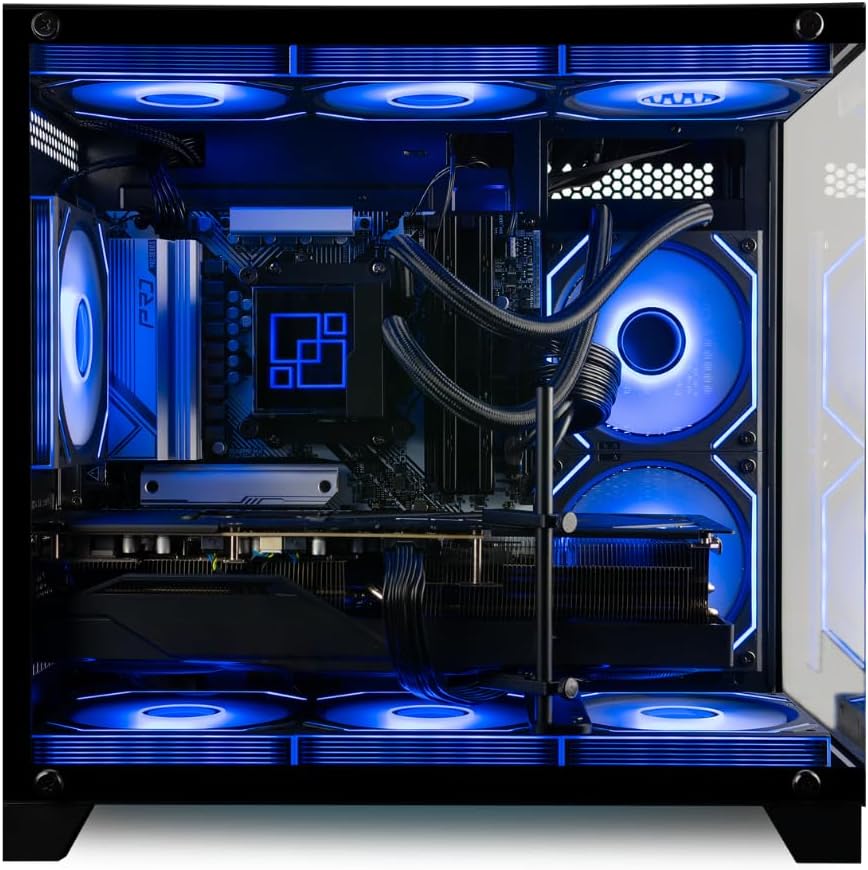 Panorama RTX 5060 Ti, 20-Core Ultra 7 265KF, 32GB DDR5 RAM, 1TB NVMe SSD, Liquid Cooled Gaming Desktop PC w/W11 Pro, 3-Year Warranty, RGB Keyboard+Mouse, Internal Wi-Fi 6E, RJ45, 3X DP & HDMI