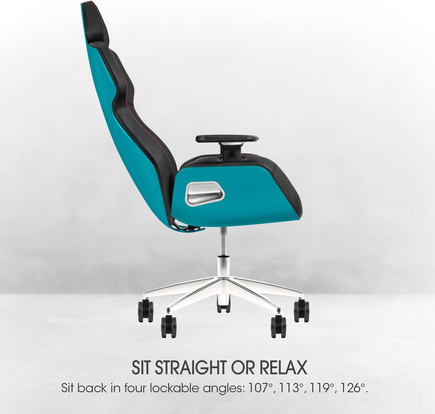 Thermaltake Argent E700 Real Leather Gaming Chair (Ocean Blue) Design by Studio F∙A∙Porsche, GGC-ARG-BLLFDL-01