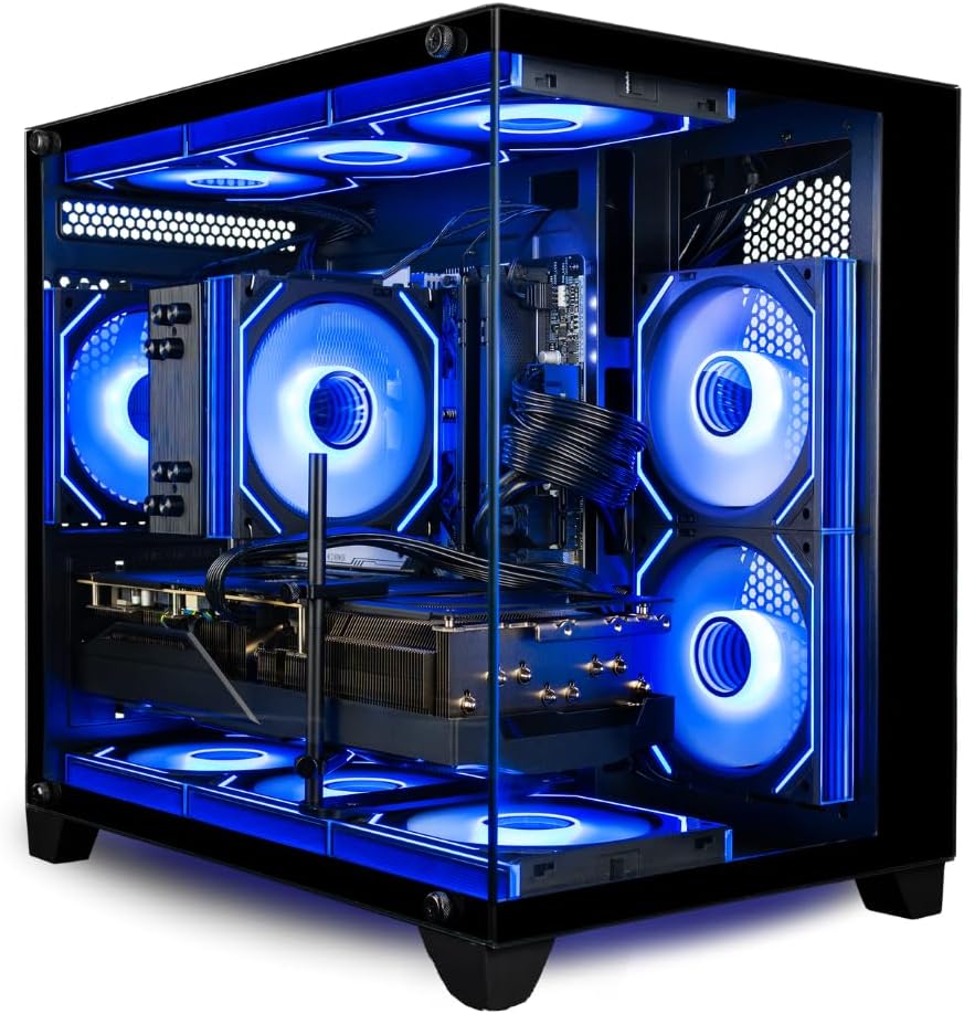 Panorama RTX 5050, AMD Ryzen 7 5700X Processor, 16GB RAM, 512GB Gen4 NVMe SSD, WiFi 6E + BT, RGB Gamer Keyboard + Mouse, HDMI + DP, Windows 11 Pro, Best Prebuilt Gaming Desktop Tower PC Computer