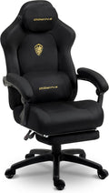 Dowinx Big and Tall Gaming Chair, Suede Fabric Game Chair with Pocket Spring Cushion, High Back Gamer Chair Ergonomic with Footrest for Adults Office, 440LBS, Black
