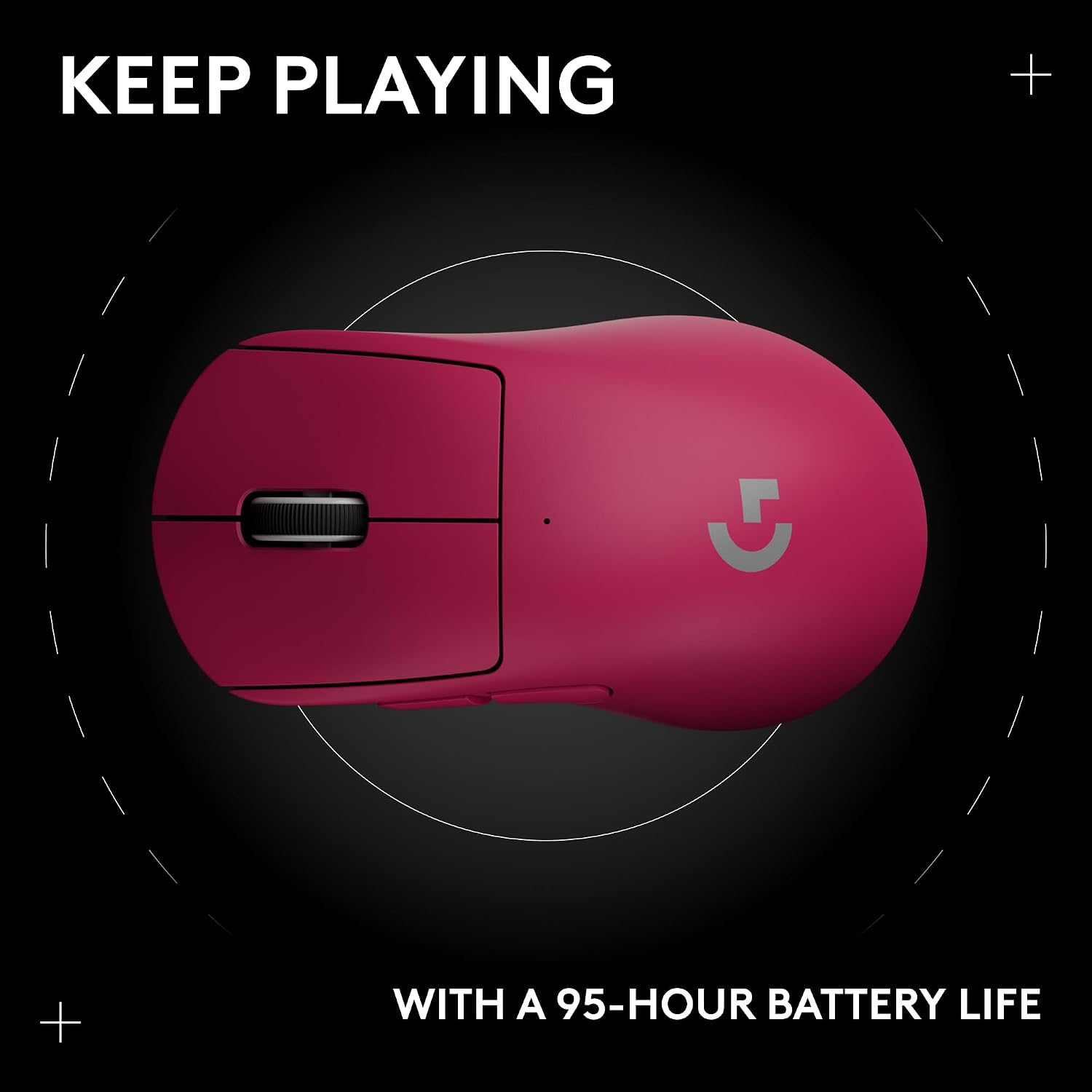 Logitech G PRO X Superlight 2 DEX Wireless Gaming Mouse, 60g pro-Grade Right-Handed Mouse with 5 programmable Buttons, USB-C Charging, 44k DPI Sensor, up to 8 kHz Polling for PC/Mac - Magenta